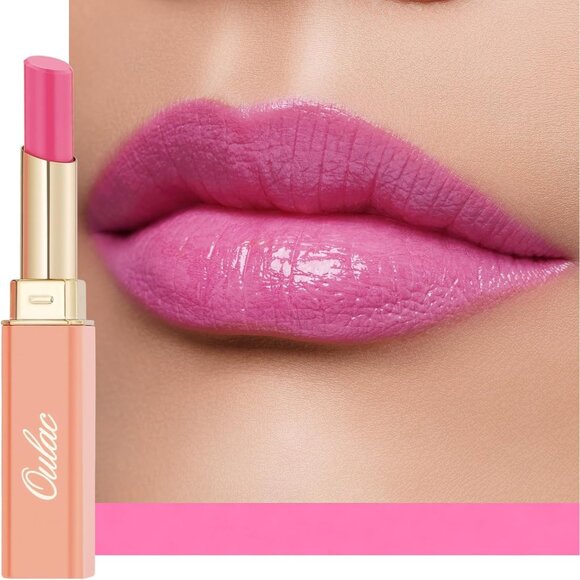 🆕  Bright Cool Pink Lipstick Moisture Shine Tinted Lip Balm Vegan Cruelty-Free - Picture 1 of 10